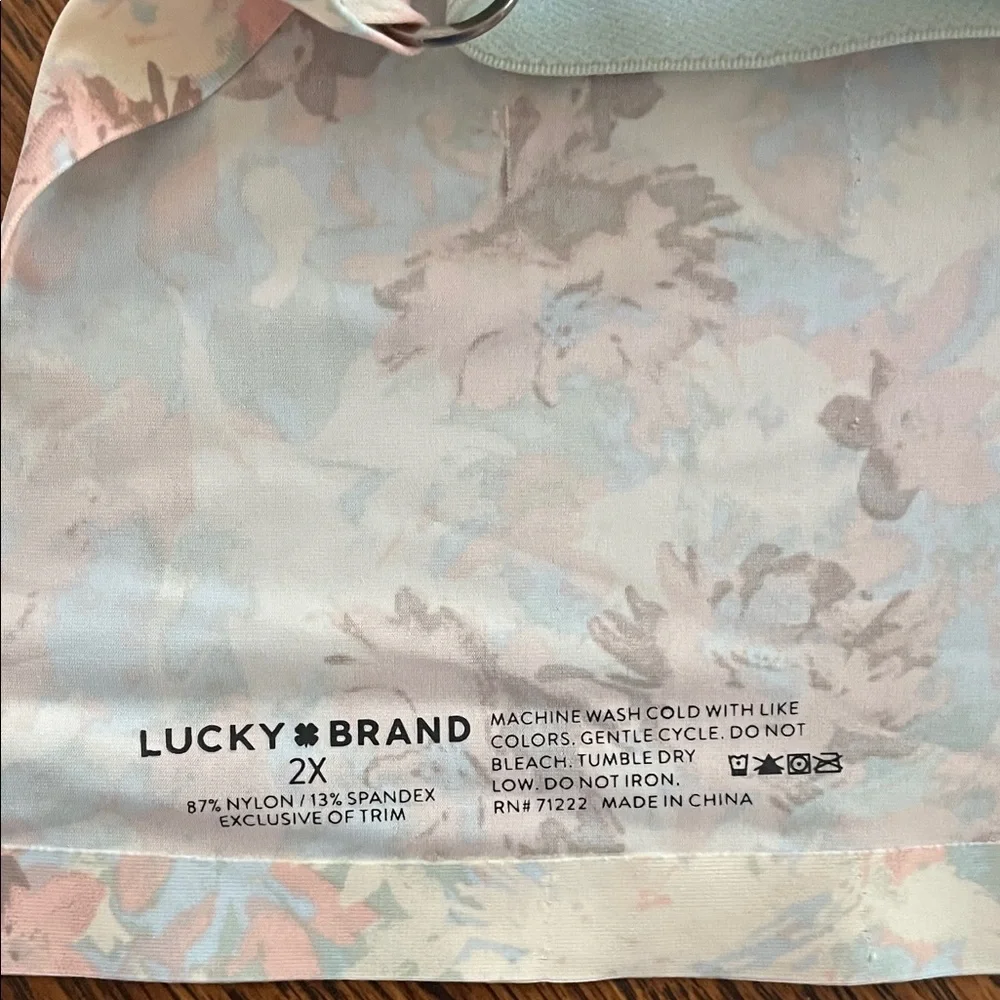 Lucky Brand Women's Floral Bralette - Light Blue and Pink - Picture 3 of 4